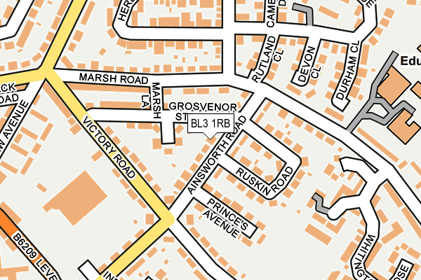 BL3 1RB map - OS OpenMap – Local (Ordnance Survey)