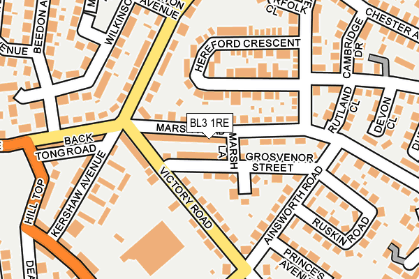 BL3 1RE map - OS OpenMap – Local (Ordnance Survey)