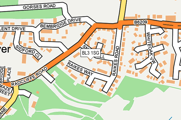 BL3 1SG map - OS OpenMap – Local (Ordnance Survey)