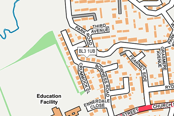 BL3 1UB map - OS OpenMap – Local (Ordnance Survey)