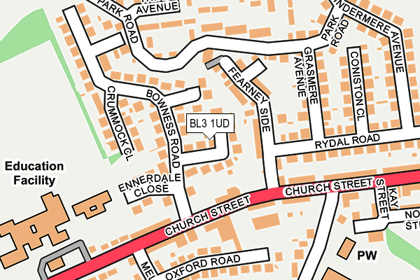 BL3 1UD map - OS OpenMap – Local (Ordnance Survey)