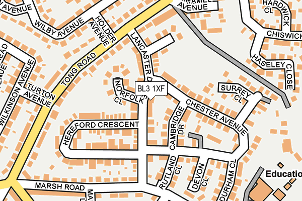 BL3 1XF map - OS OpenMap – Local (Ordnance Survey)