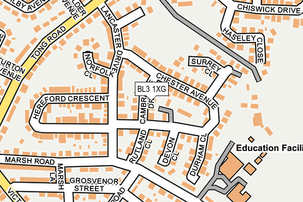 BL3 1XG map - OS OpenMap – Local (Ordnance Survey)