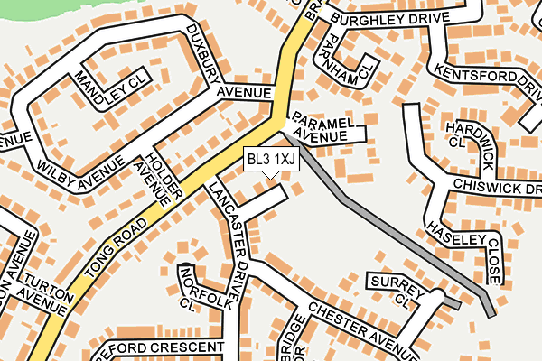 BL3 1XJ map - OS OpenMap – Local (Ordnance Survey)