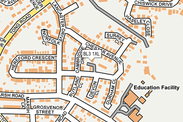 BL3 1XL map - OS OpenMap – Local (Ordnance Survey)