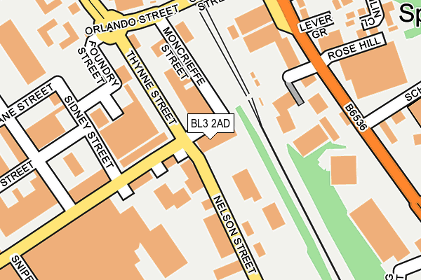 BL3 2AD map - OS OpenMap – Local (Ordnance Survey)