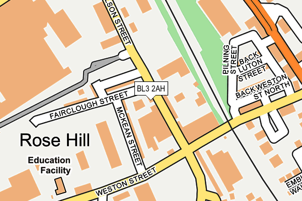 BL3 2AH map - OS OpenMap – Local (Ordnance Survey)