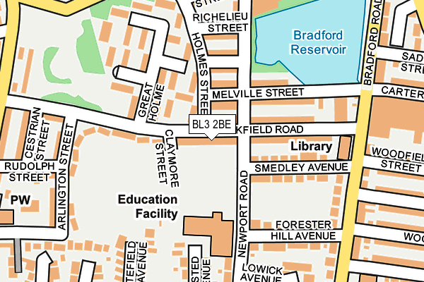 BL3 2BE map - OS OpenMap – Local (Ordnance Survey)