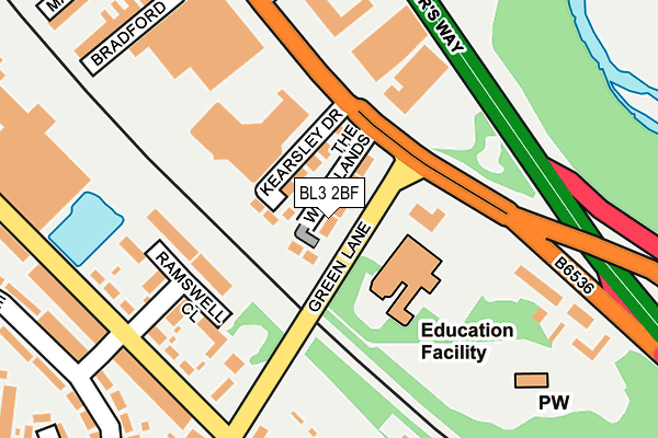 BL3 2BF map - OS OpenMap – Local (Ordnance Survey)