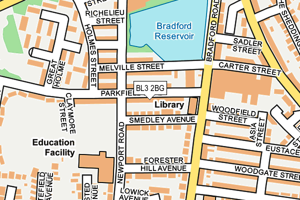 BL3 2BG map - OS OpenMap – Local (Ordnance Survey)