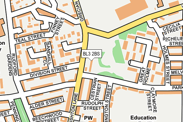 BL3 2BS map - OS OpenMap – Local (Ordnance Survey)