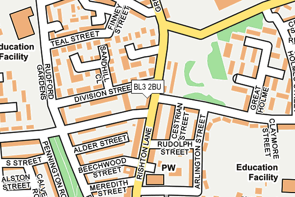 BL3 2BU map - OS OpenMap – Local (Ordnance Survey)
