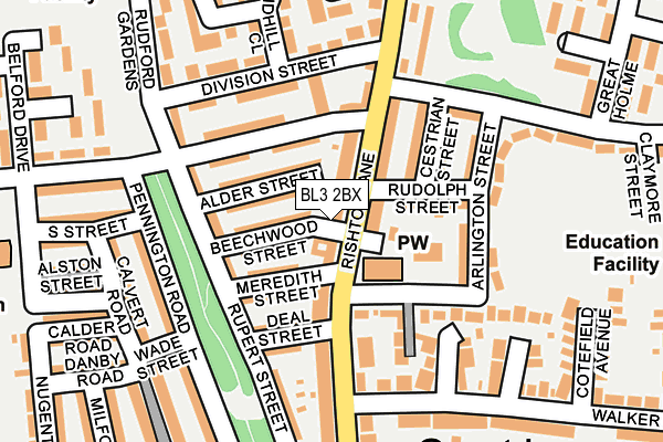 BL3 2BX map - OS OpenMap – Local (Ordnance Survey)