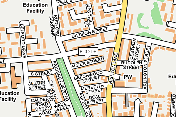 BL3 2DF map - OS OpenMap – Local (Ordnance Survey)