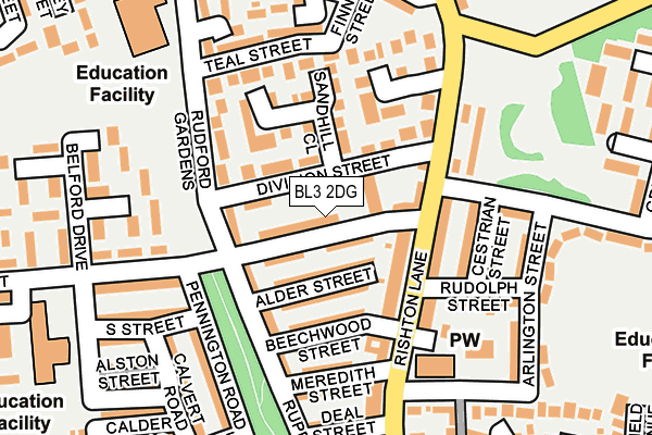 BL3 2DG map - OS OpenMap – Local (Ordnance Survey)