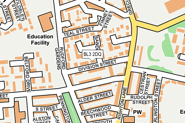 BL3 2DQ map - OS OpenMap – Local (Ordnance Survey)