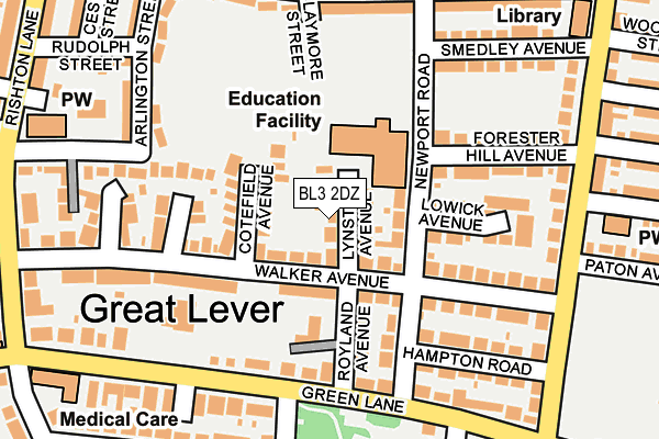 BL3 2DZ map - OS OpenMap – Local (Ordnance Survey)