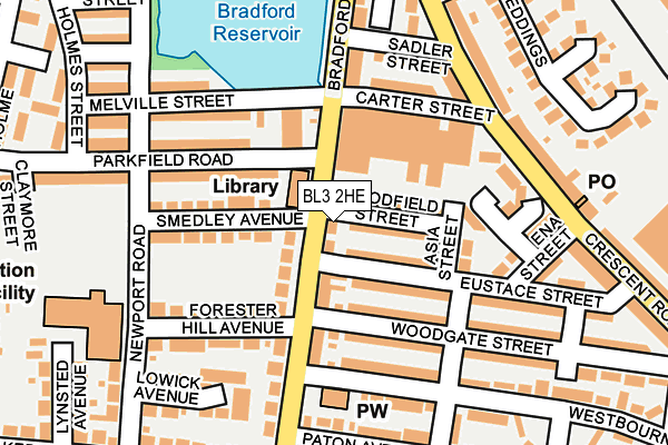 BL3 2HE map - OS OpenMap – Local (Ordnance Survey)