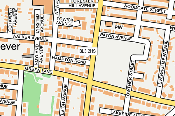BL3 2HS map - OS OpenMap – Local (Ordnance Survey)