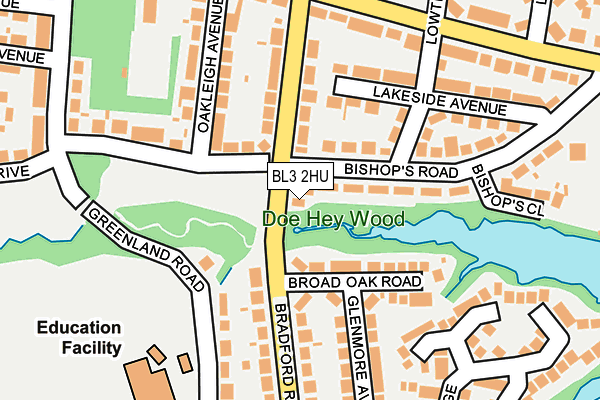BL3 2HU map - OS OpenMap – Local (Ordnance Survey)