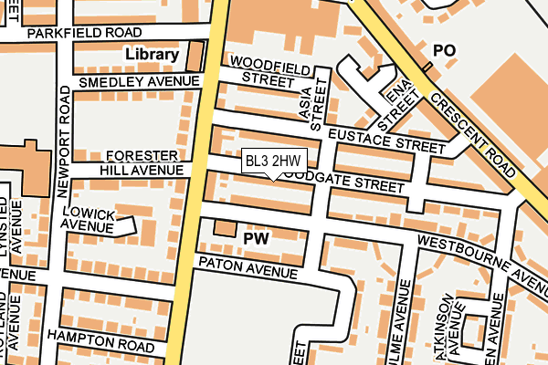 BL3 2HW map - OS OpenMap – Local (Ordnance Survey)