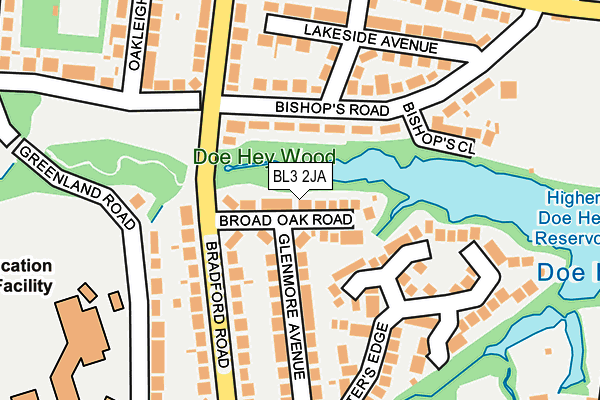 BL3 2JA map - OS OpenMap – Local (Ordnance Survey)