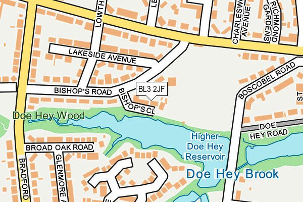 BL3 2JF map - OS OpenMap – Local (Ordnance Survey)