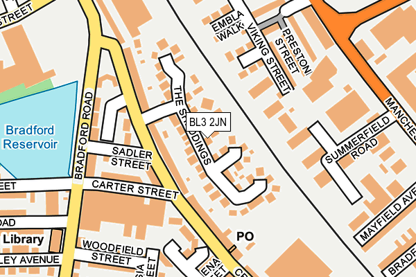 BL3 2JN map - OS OpenMap – Local (Ordnance Survey)