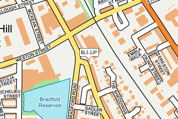BL3 2JP map - OS OpenMap – Local (Ordnance Survey)