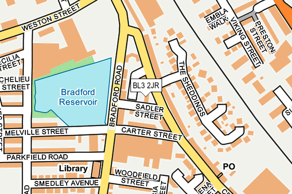 BL3 2JR map - OS OpenMap – Local (Ordnance Survey)