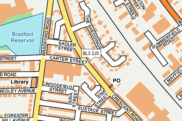 BL3 2JS map - OS OpenMap – Local (Ordnance Survey)