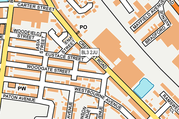 BL3 2JU map - OS OpenMap – Local (Ordnance Survey)