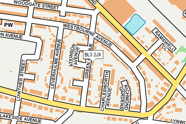 BL3 2JX map - OS OpenMap – Local (Ordnance Survey)