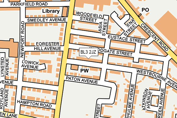 BL3 2JZ map - OS OpenMap – Local (Ordnance Survey)