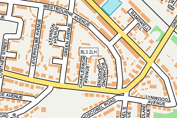 BL3 2LH map - OS OpenMap – Local (Ordnance Survey)