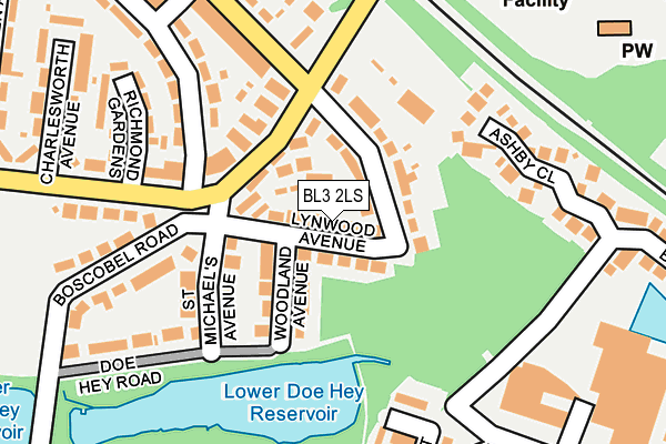 BL3 2LS map - OS OpenMap – Local (Ordnance Survey)