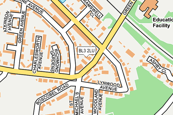 BL3 2LU map - OS OpenMap – Local (Ordnance Survey)