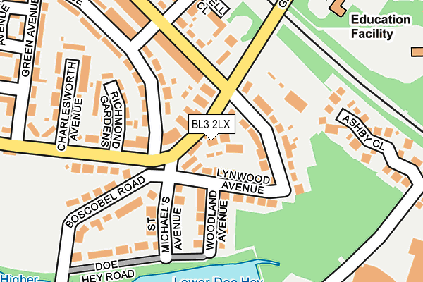 BL3 2LX map - OS OpenMap – Local (Ordnance Survey)
