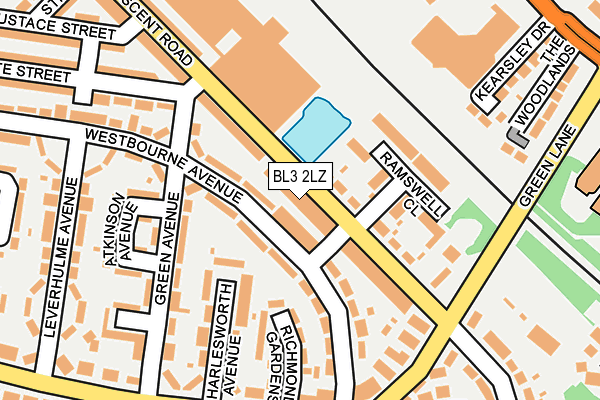BL3 2LZ map - OS OpenMap – Local (Ordnance Survey)