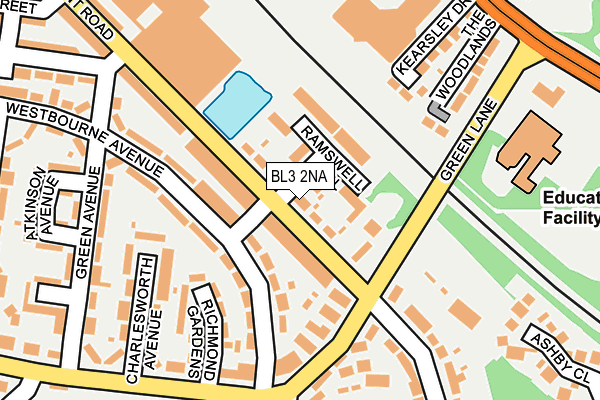 BL3 2NA map - OS OpenMap – Local (Ordnance Survey)