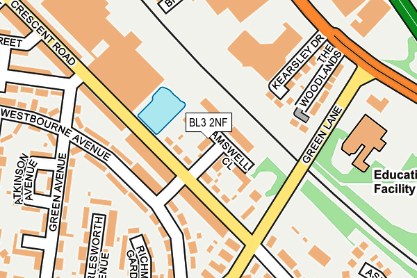 BL3 2NF map - OS OpenMap – Local (Ordnance Survey)