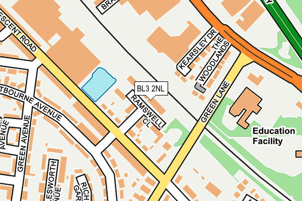 BL3 2NL map - OS OpenMap – Local (Ordnance Survey)