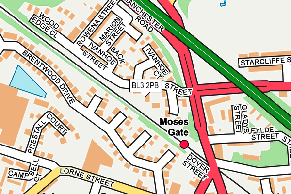BL3 2PB map - OS OpenMap – Local (Ordnance Survey)