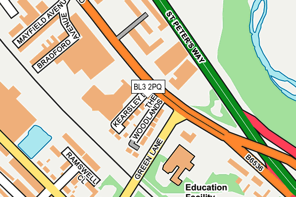 BL3 2PQ map - OS OpenMap – Local (Ordnance Survey)