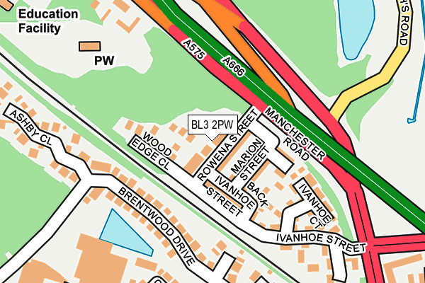 BL3 2PW map - OS OpenMap – Local (Ordnance Survey)