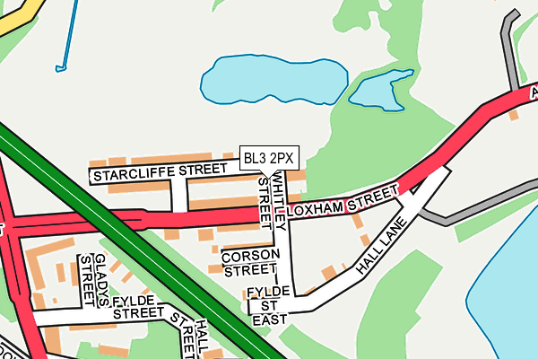 BL3 2PX map - OS OpenMap – Local (Ordnance Survey)