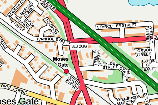 BL3 2QG map - OS OpenMap – Local (Ordnance Survey)