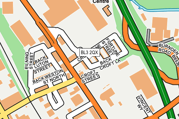 BL3 2QX map - OS OpenMap – Local (Ordnance Survey)