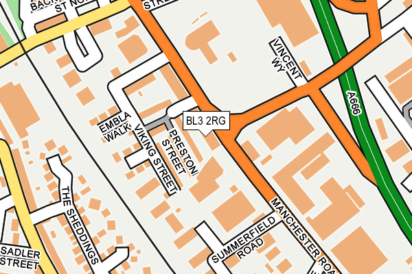 BL3 2RG map - OS OpenMap – Local (Ordnance Survey)