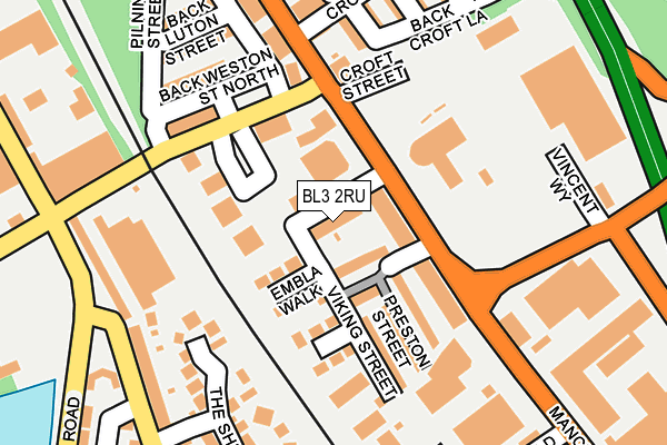 BL3 2RU map - OS OpenMap – Local (Ordnance Survey)